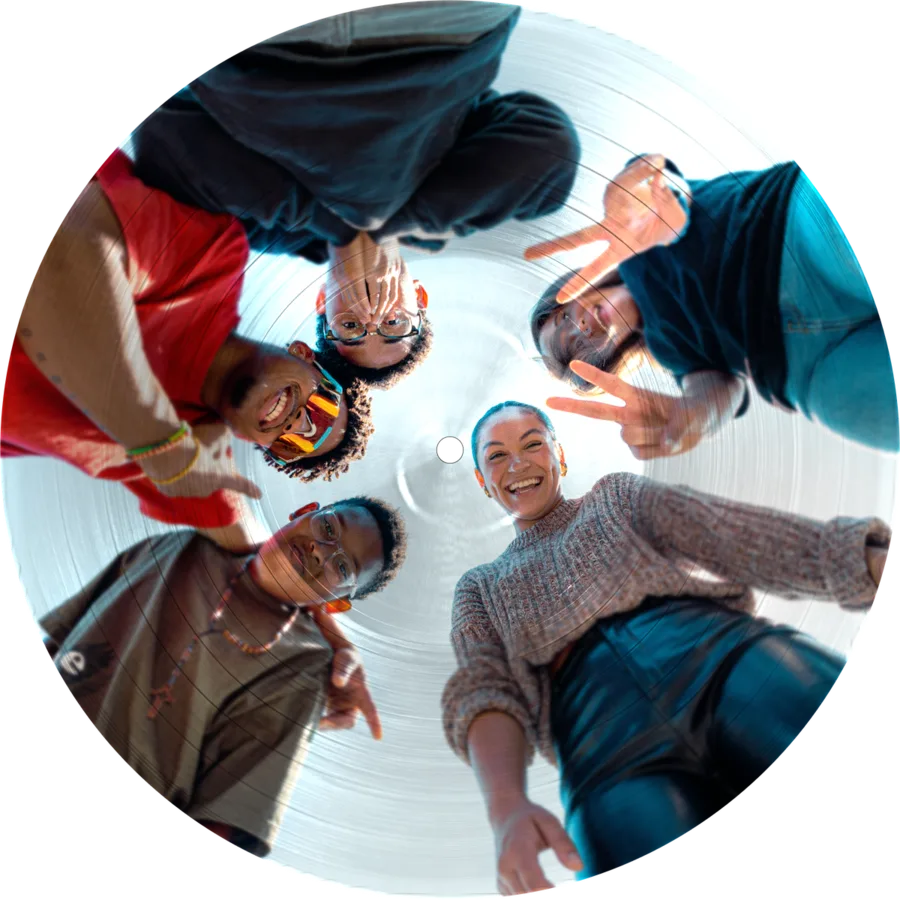 Customer-made picture disc with a photo printed across the playable surface